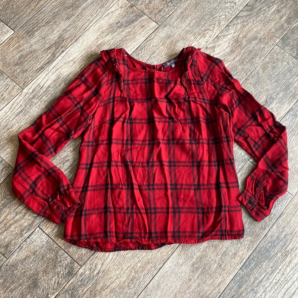 Be cool red plaid top